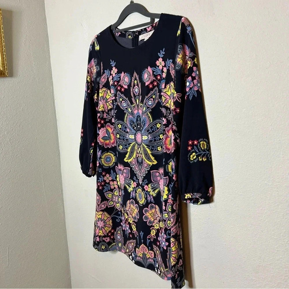 LOFT Long Sleeve Floral Dress XXSP - Picture 2 of 6